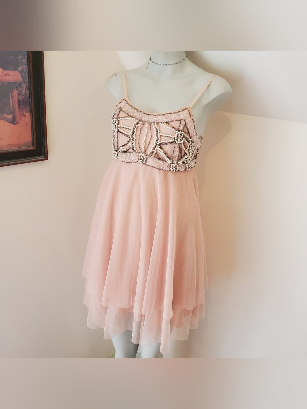 Suzy Shier Y2k Pink Cocktail Dress With Bust Beading
